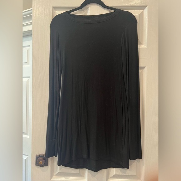 Michael Lauren Dresses & Skirts - MICHAEL LAUREN BLACK RIBBED LONG SLEEVE T-SHIRT DRESS SIZE XS